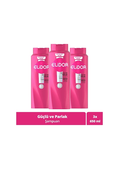 Elidor Güçlü ve Parlak Saç Bakım Şampuanı 3 x 650 ML