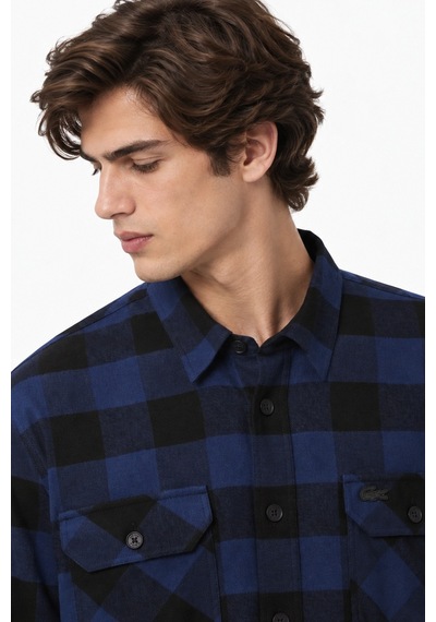 Lacoste Men's Relaxed Fit Button-down Linen Shirt Rahat Kesim Pamuklu Kareli Erkek Gömlek Lacivert Lacoste Men's Relaxed Fit Button-down Linen Shirt Rahat Kesim Pamuklu Kareli Erkek Gömlek Lacivert