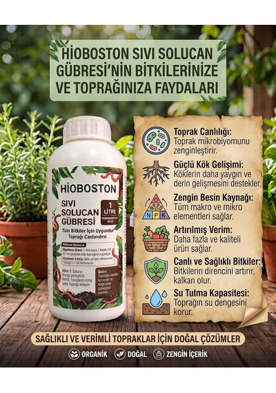 Sıvı Solucan Gübresi 1 Lt + 50 Adet Solucan Başlangıç Paketi Çiçek, Sebze Ve Tüm Saksı Bitkileri İçin%100 0,250