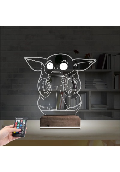 Luvivia Bebek Yoda 3d Lamba - Masa Gece Lambası Şeffaf