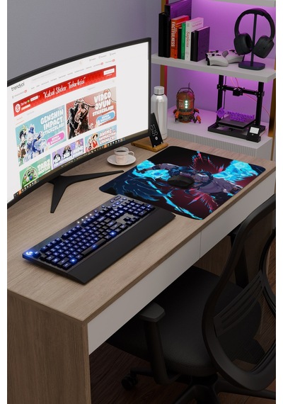 Kaeya Genshin Impact Anime Oyuncu V5 - 48x40 Xl Gaming Mouse Pad Fare Altlığı
