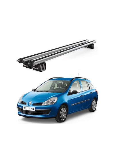 Pençe Renault Clio Sport Tourer 2005-2012 Uyumlu Gri Ara Atkı 109cm Port Bagaj Tavan Barı