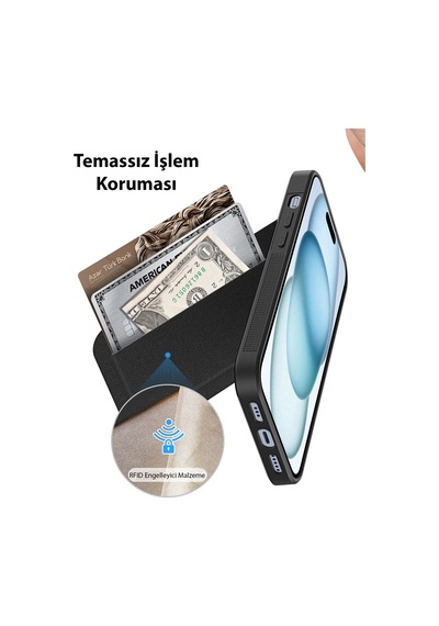Dux Ducis Apple İphone Uyumlu 14 Plus Rafi Series Magsafe Premium Deri Kılıf- 5775