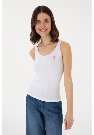 U.S. Polo Assn. Kadın Beyaz Kolsuz Bisiklet Yaka Basic Tişört 50300895-VR013 U.S. Polo Assn. Kadın Beyaz Kolsuz Bisiklet Yaka Basic Tişört 50300895-VR013