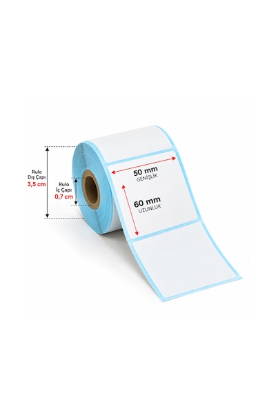 Ventus 50mmx60mm Termal Etiket 1 Rulo 100 Etiket