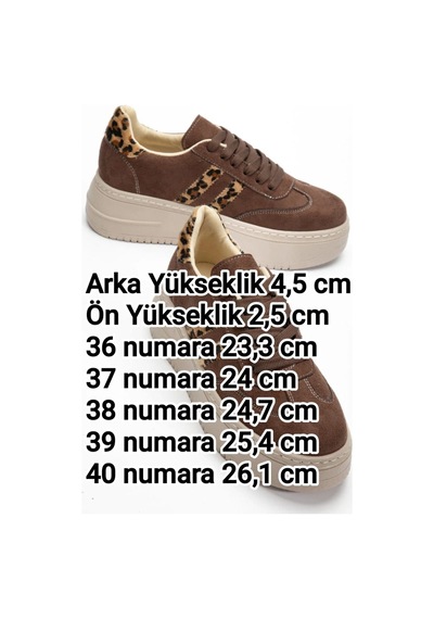 Bahrina Kadın Kalın Tabanlı Sneaker Kahve Süet Leopar