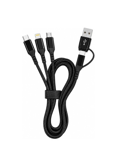 Hp-13 3in1 Çoklu Hızlı Şarj Kablosu Lightning Type-c & Micro Usb Çıkışlı Örgülü Kumaş Kablo Ev Araç Ve Ofis Uyumlu 1.2 Metre