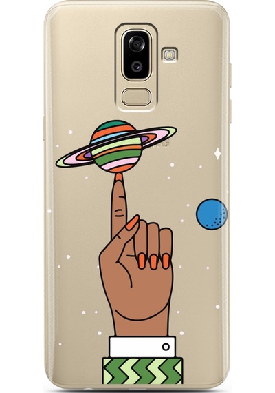 Samsung Uyumlu J8 Jüpiter Tasarımlı Süper Şeffaf Telefon Kılıfı Çok Renkli