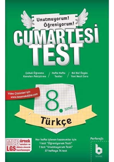 8. Sınıf CumartesiTest Türkçe / Kolektif