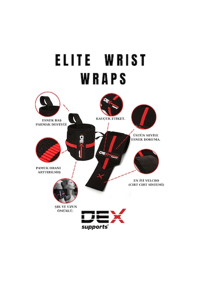 Dex Supports Bileklik Fitness Bilek Desteği , Wrist Wraps Elite Series