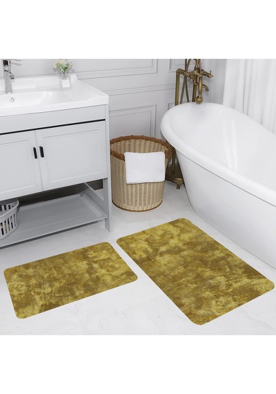 Rovigo Home Baskılı Kaymaz Taban 2 Li Banyo Paspas Takım Rvg5193-100X60-60X50 Yeşil