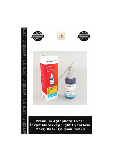 Premium Agfaphoto T6735 İnkjet Mürekkep Light Cyan Açık Mavi Baskı Çalışma Renkli