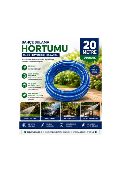 Hortum. Araba Yıkama Bahçe Sulama Balkon Yıkama Hortumu 20 Metre