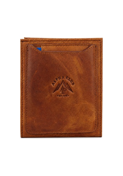 Alphaclub Bag Erkek Hakiki Deri Taba Çıkarılabilir Kartlıklı Cüzdan