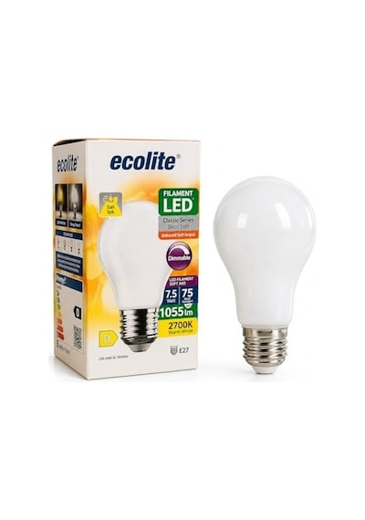 7.5w Led Filament Soft Ampul Dimmer Uyumlu 75w Eşdeğer 1055 Lümen E27 Duy 2700k Sarı Işık Dekoratif Led Ampul