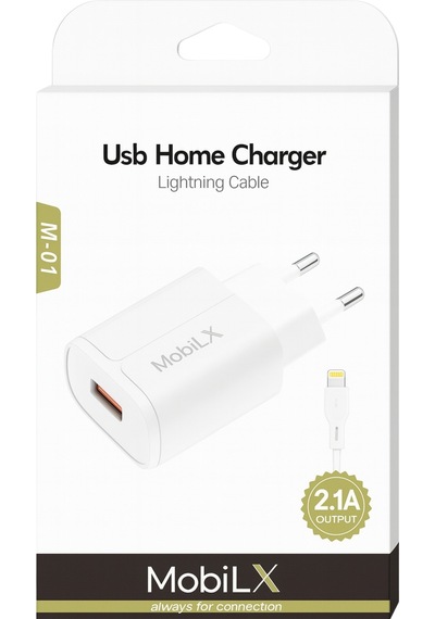 Mobilx M-01 Apple Uyumlu iPhone 11 14 Pro Max 2.1a Usb Şarj Adaptörü + Lightning Kablo