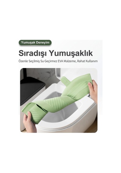 Bakgelal Yumuşak Klozet Minderi Yıkanabilir Silinebilir Esnek Klozet Oturma Pedi - 9010462445883 Açık Yeşil