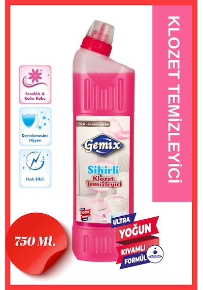 Gemix Sihirli Klozet Temizleyici 750 Ml Ultra Yoğun, Sarı Leke Ve Pas Karşıtı