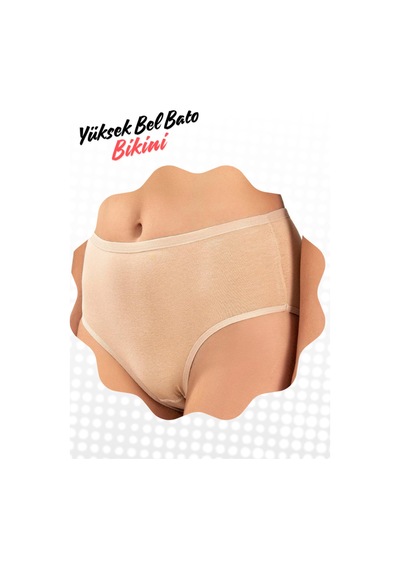 Berrak Yüksek Bel Bato Tarzında Bikini 3 Lü Adet Ekonomik Set Ultra Kalitededir Ten