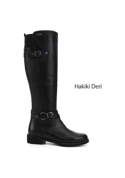Gönderi(R) Gönderi R Kadın Siyah Fermuarlı Kauçuk Taban Hakiki Deri Çizme Dkzc61363564 Siyah