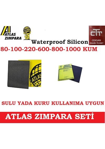 Su Zimparasi Seti Atlas 80-100-220-600-800-1000 Kum Set