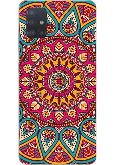Samsung Galaxy A51 Uyumlu Mandala Baskılı Silikon Kılıf Renkli