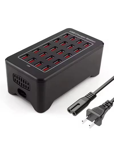 20 Usb Portu Hızlı Şarj Şarj İstasyonu Dock Kablosu İle 100w Ab
