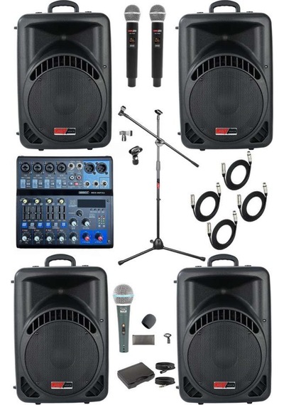 Lastvoice Ample Center Paket-4 Aktif Hoparlör Ve Mixer Full Ses Sistemi Seti