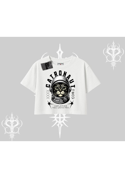Tarzsokak Stay Cool Kedi Baskılı Kayık Yaka Tshirt Siyah