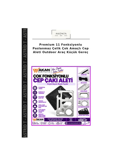 Premium 11 Fonksiyonlu Paslanmaz Çelik Çok Amaçlı Cep Aleti Outdoor Araç Küçük Gereç