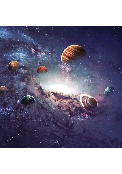 Gezegenler Gri Tonlarda Kanvas Tablo 50 X 70
