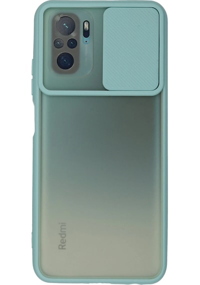 Uryport Xiaomi Redmi Note 10 Kılıf Palm Buzlu Kamera Sürgülü Silikon - Turkuaz