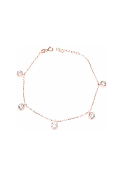 925 Ayar Gümüş Tektaş Bileklik, Pembe