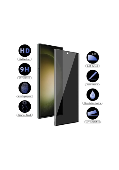 Samsung Galaxy S25 Ultra İle Uyumlu Hayalet Gizlilik Filtreli Privacy 9h Cam Ekran Koruyucu