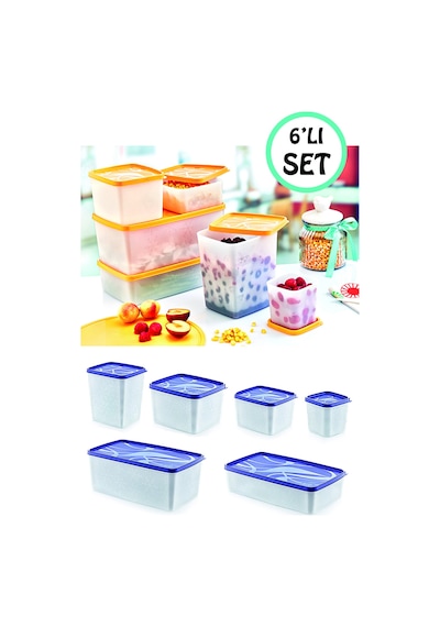 6'lı Set Alaska No Frost Saklama Kabı Buzdolabı Düzenleyici Organizer Bpa Içermez Plastik Çok Renkli Diğer