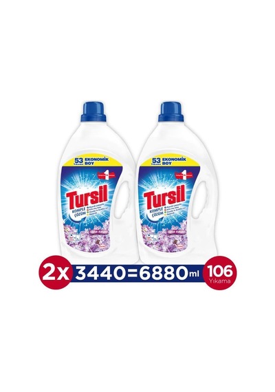 Tursil Sıvı Çamaşır Deterjanı Leylak Bahçesi 2 x 3440 ML106 Yıkama)