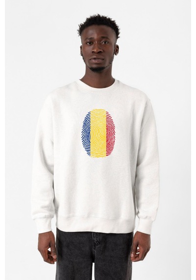 Romania Fingerprint Beyaz Erkek 2ip Sweatshirt Beyaz