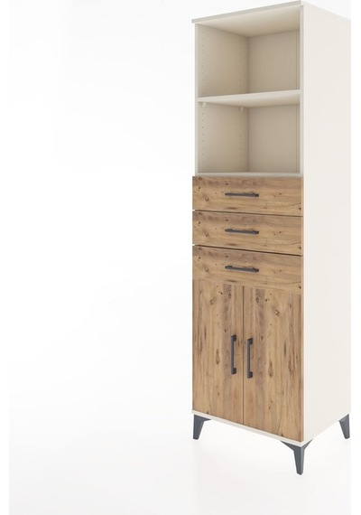 Hyperion Dolap 3 Raflı 3 Çekmeceli 2 Kapaklı 60x44x195 Aytaşı-çam Aytası