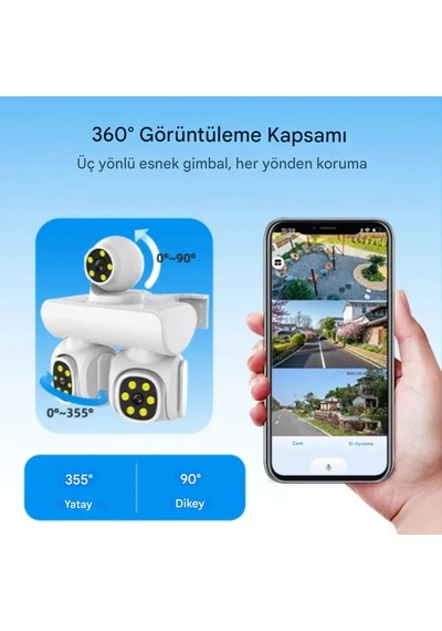 12mp 10x Zoom Üç Lensli Wıfı Güvenlik Kamerası Ptz Su Geçirmez