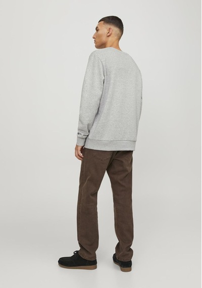 Jack & Jones Yılbaşı Temalı Baskılı Sweatshirt - Xmas 12247523 Light Grey Melange Yeşil