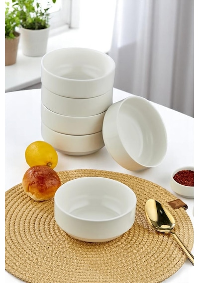 6'lı 12 Cm Porselen Kase Seti - Çorba, Meze, Sufle, Salata, Tatlı, Kahvaltılık Sunum Kasesi Beyaz 6'lı 12 Cm Porselen Kase Seti - Çorba, Meze, Sufle, Salata, Tatlı, Kahvaltılık Sunum Kasesi Beyaz