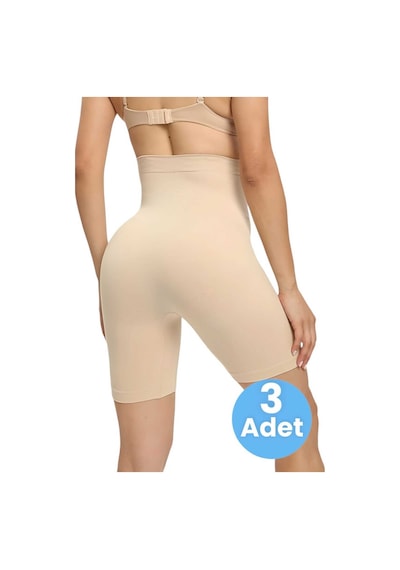 Uniquetrenders Kadın Toparlayıcı Dikişsiz Klasik Korse 3'lü Set Ten Rengi