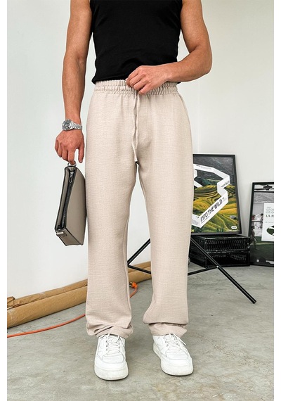 Taş Beli İpli Relaxed Pantolon Taş