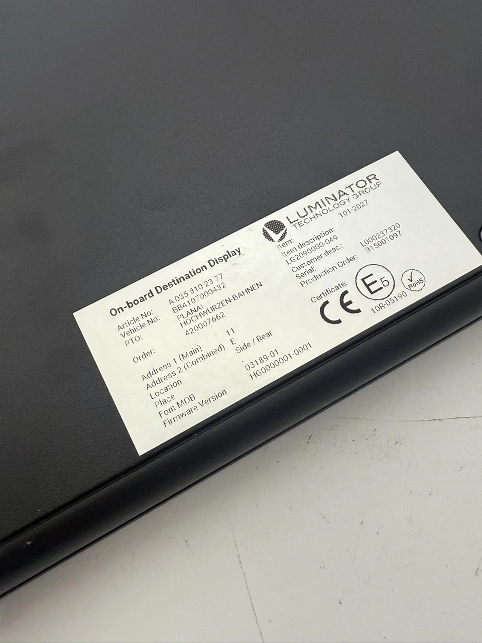 Luminator Araç İçi Led Bilgilendirme Ekranı 101-2027