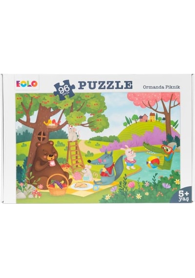 +5 Yaş Ormanda Piknik Puzzle 96 Parça (Eolo Yayınları)