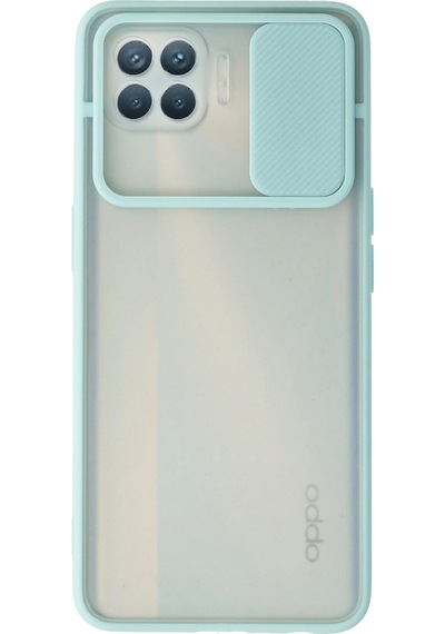 Newface Oppo Reno 4 Lite Kılıf Palm Buzlu Kamera Sürgülü Silikon Glblseme - 56 - Turkuaz