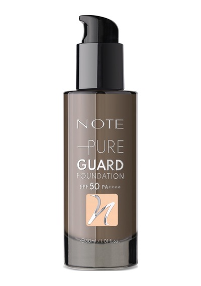 Note Pure Guard Foundation 100 Glowing Beige Spf 50 Yoğun Kapatıcı Saten Bitişli Fondöten
