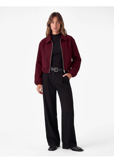 Koton Bomber Bordo Kadın Ceket 7wak10146ek