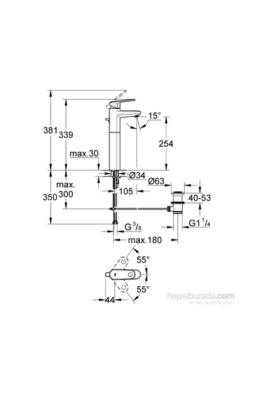 Grohe Europlus Tek Kumandalı Çanak Lavabo Bataryası 32618002
