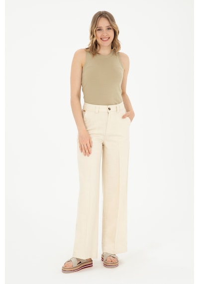 U.s. Polo Assn. Kadın Ekru Pantolon Kanvas-chino 50281739-vr019 Ekru
